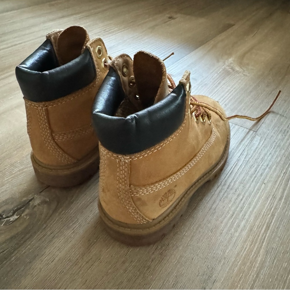 Timberland Kids Tan and Black Boots